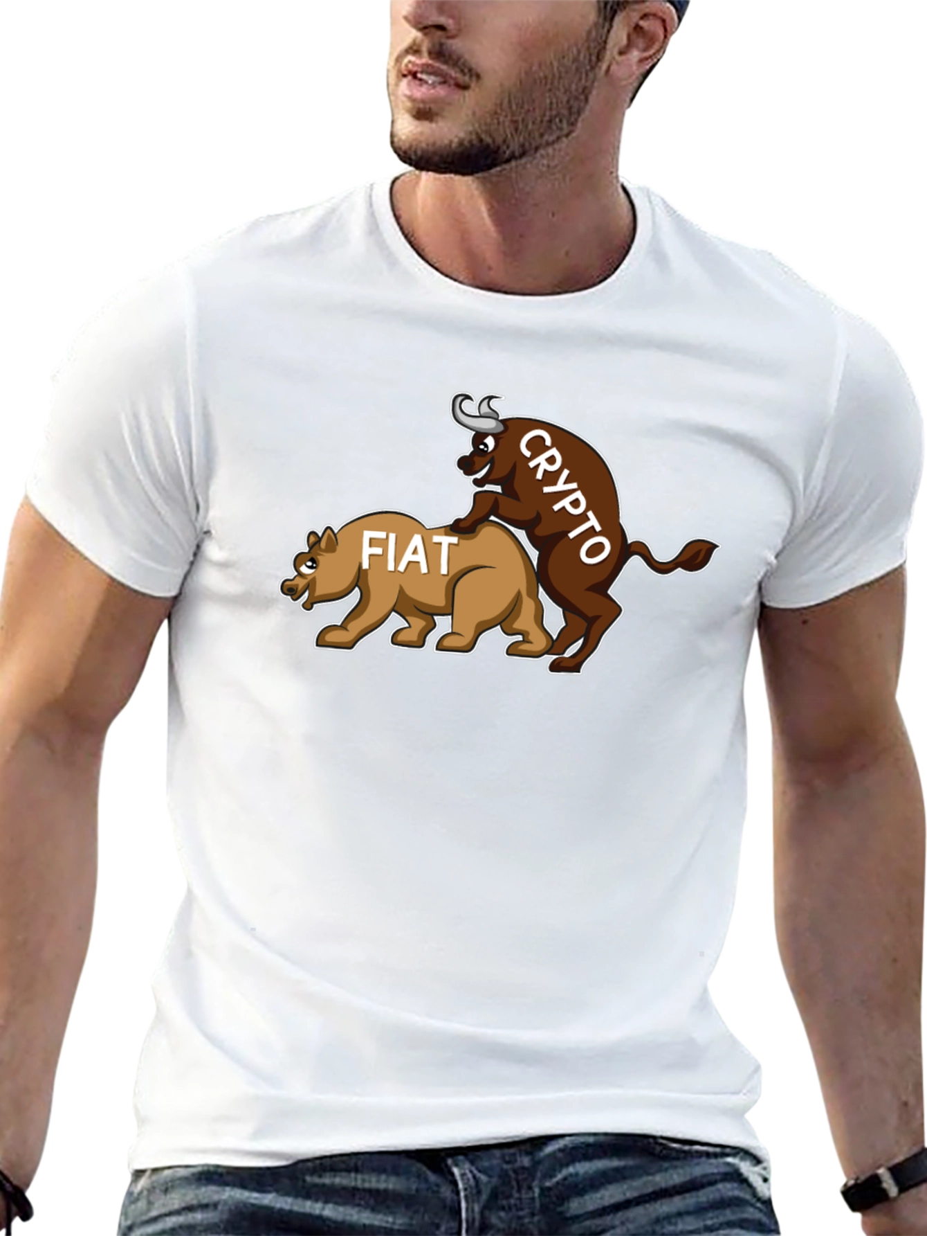 Crypto Bull vs. Fiat Bear T-Shirt - Black