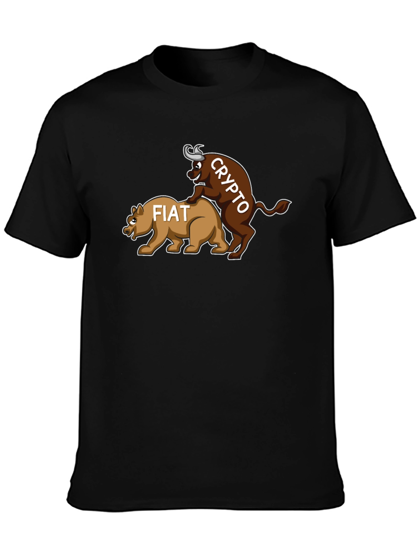 Crypto Bull vs. Fiat Bear T-Shirt - Black