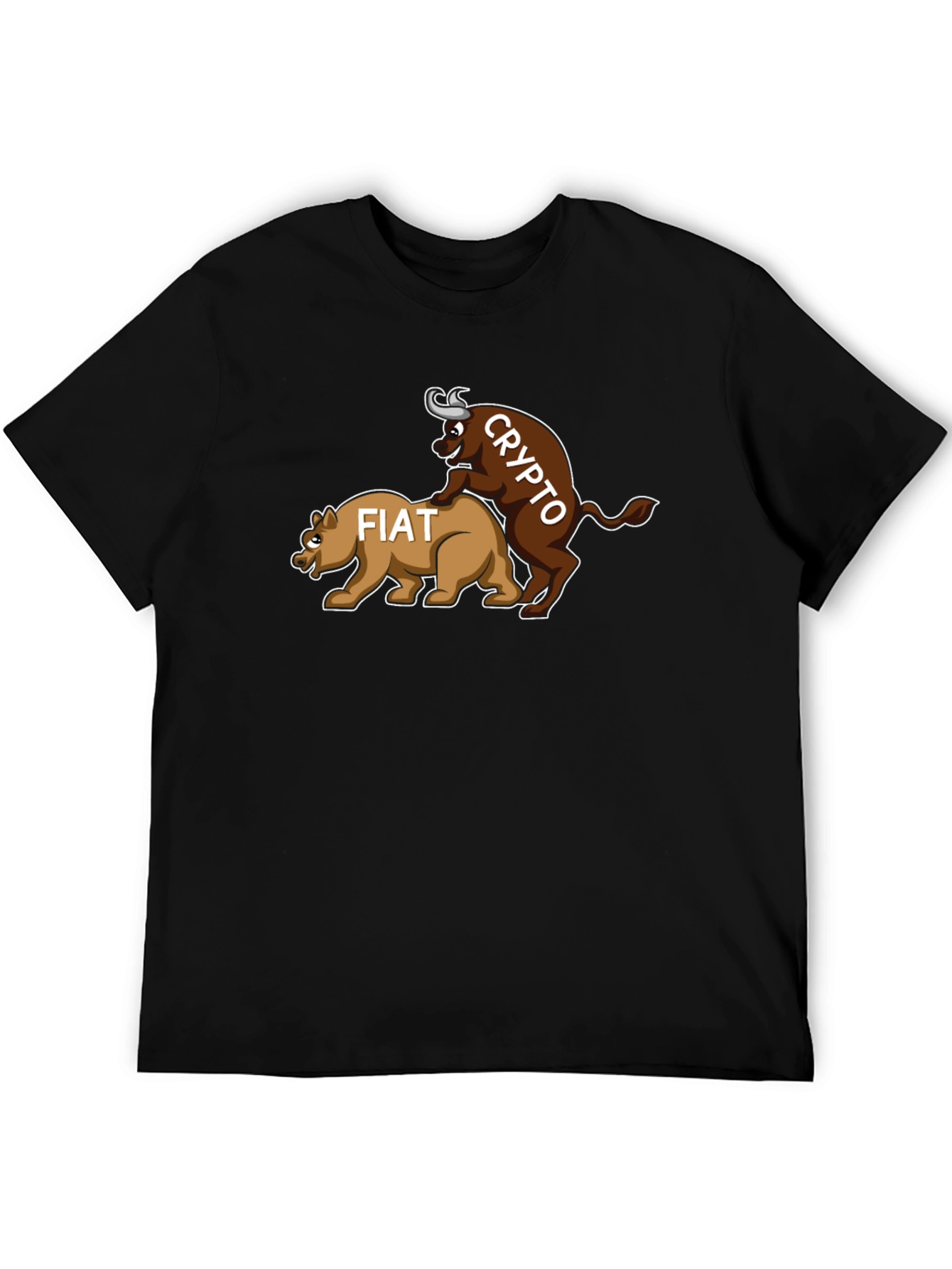 Crypto Bull vs. Fiat Bear T-Shirt - Black