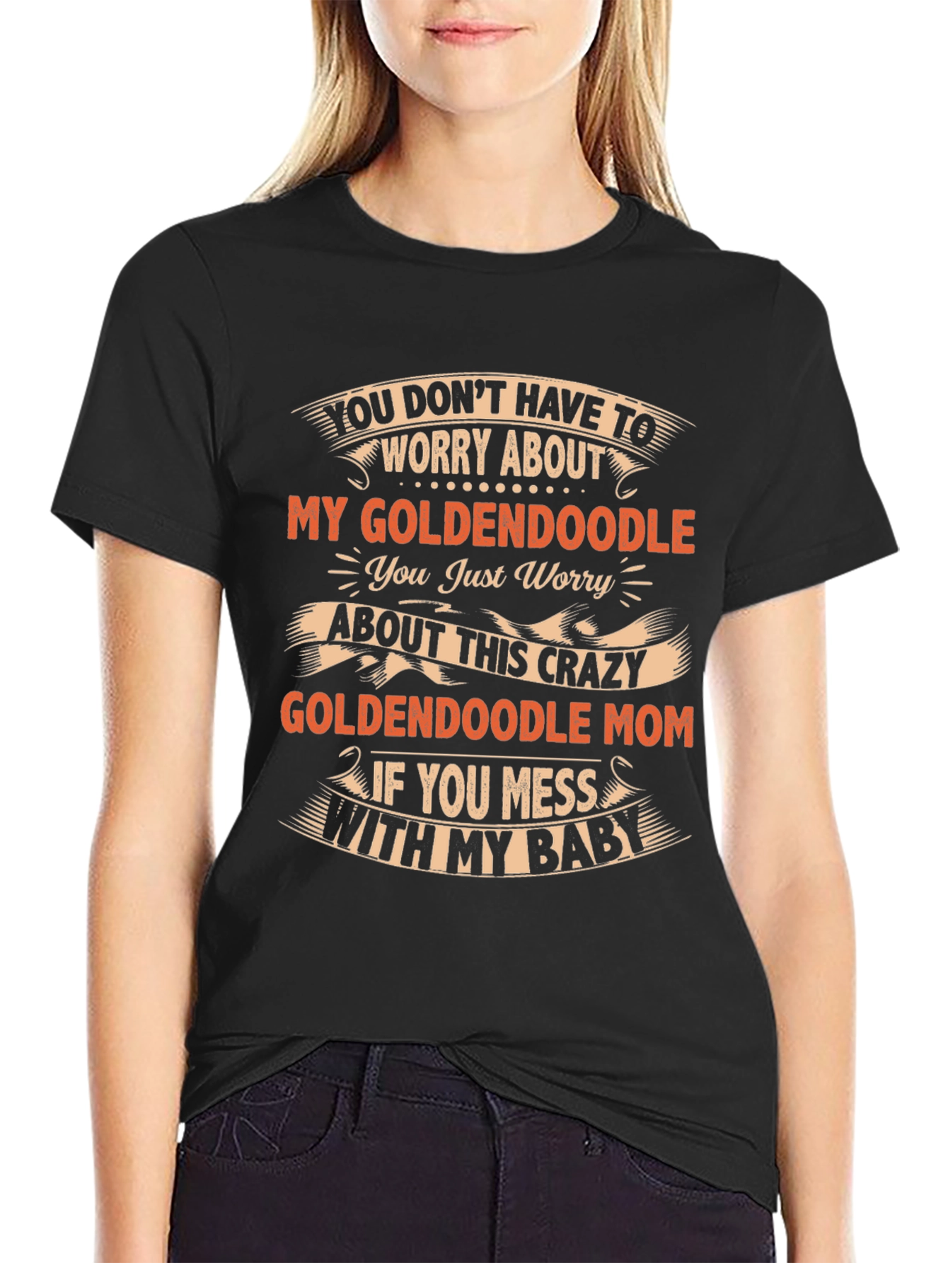Goldendoodle Mom Crazy Baby Graphic T-Shirt