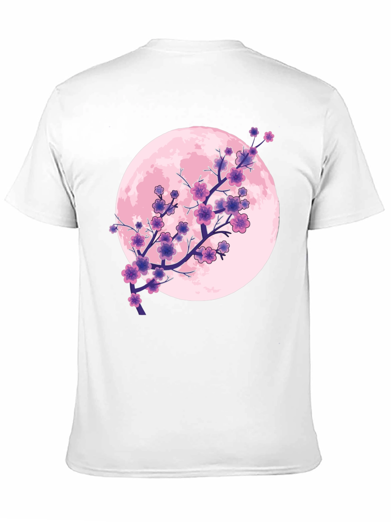 Sakura Moon Graphic T-Shirt - Stylish Blossom Design