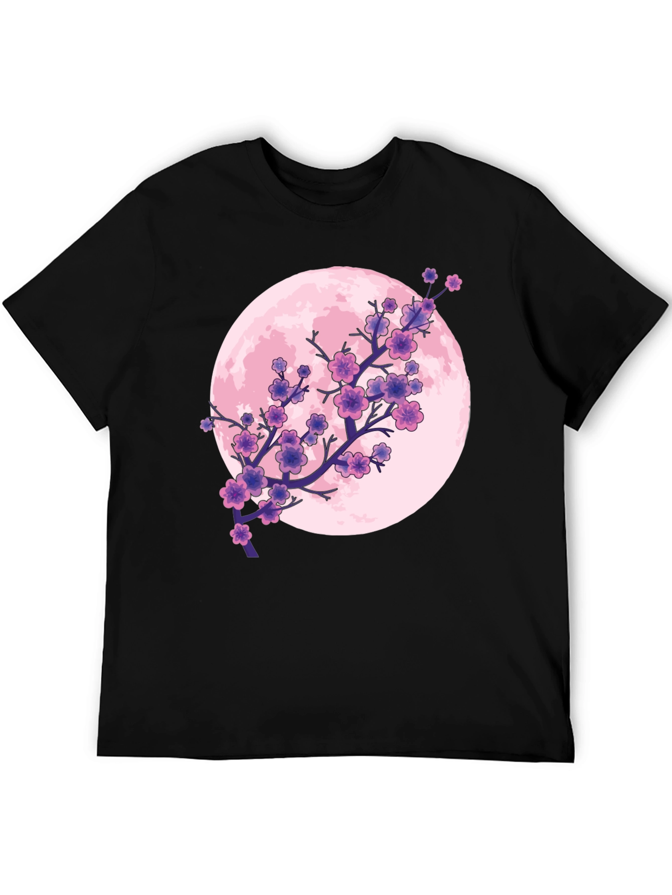 Sakura Moon Graphic T-Shirt - Stylish Blossom Design