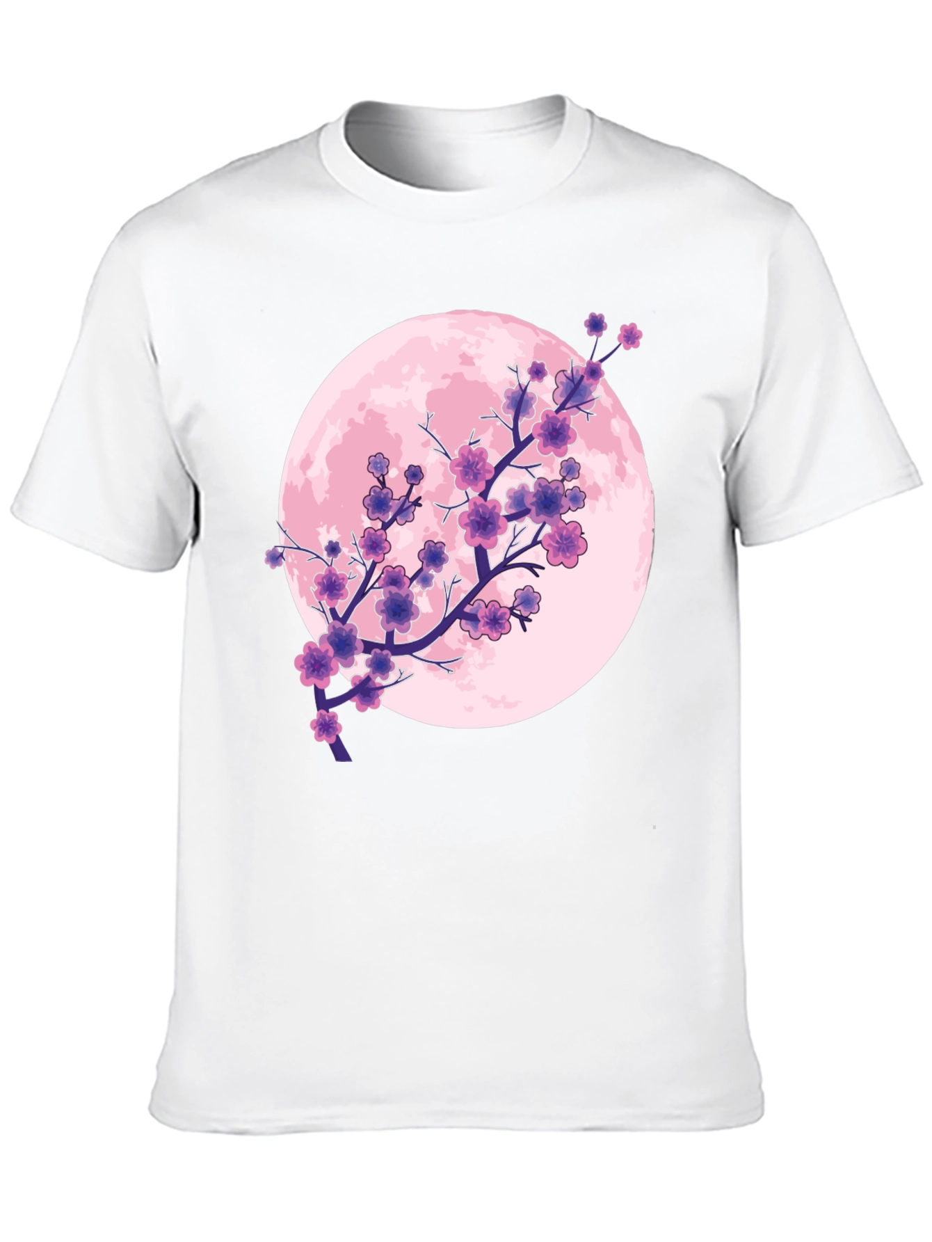 Sakura Moon Graphic T-Shirt - Stylish Blossom Design