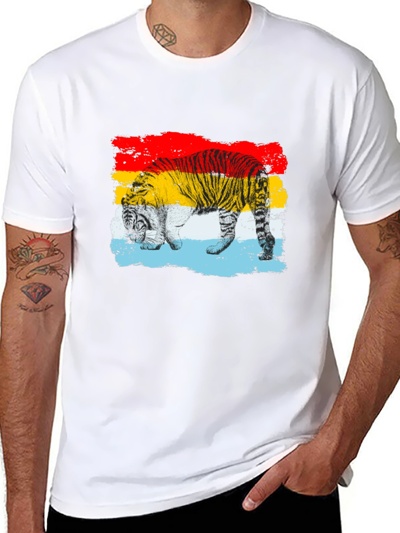 Tiger Stripe Graphic Black T-Shirt