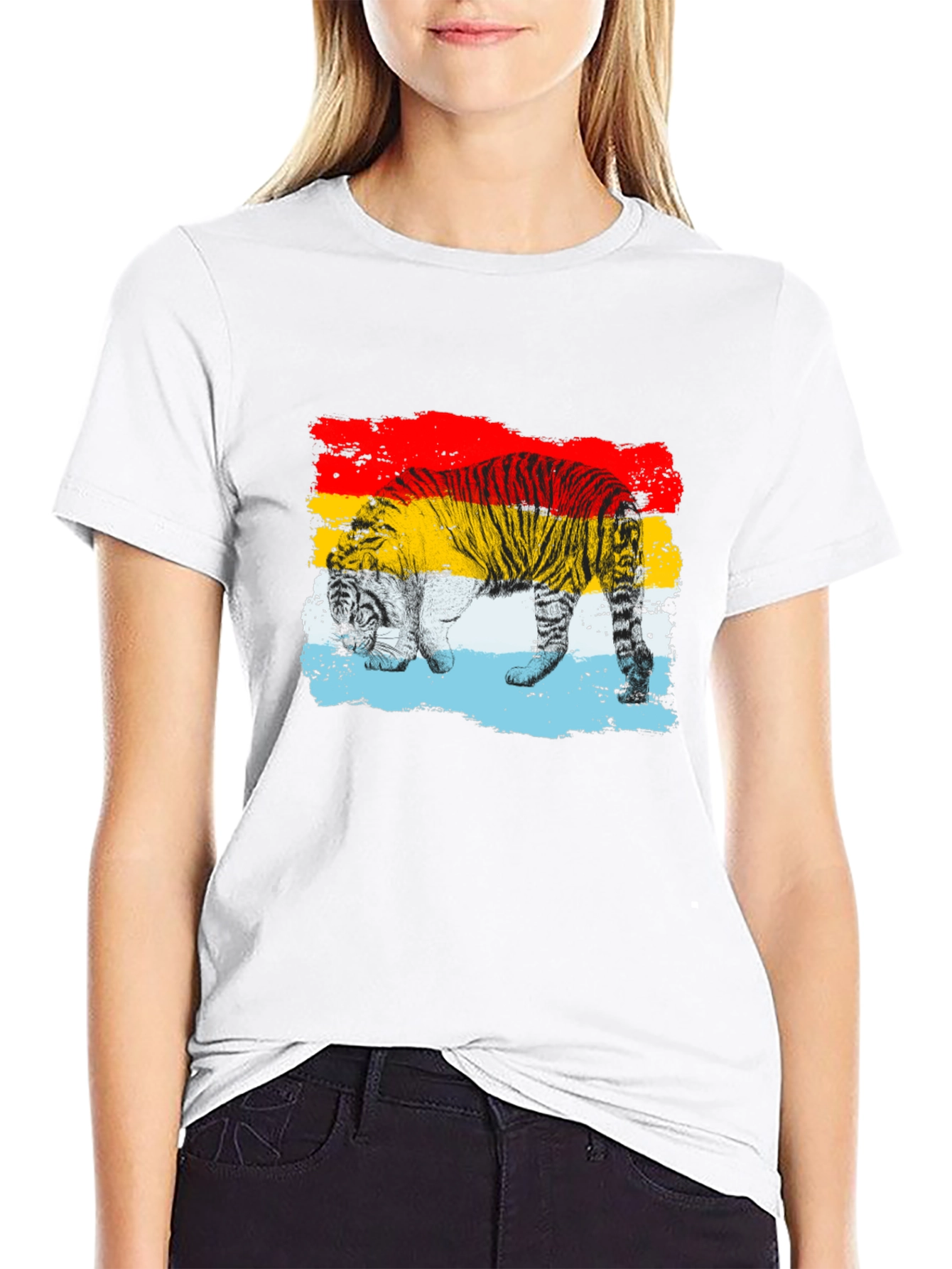 Tiger Stripe Graphic Black T-Shirt