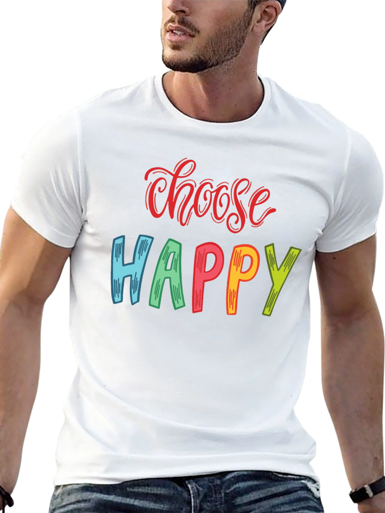 Choose Happy Graphic Print T-Shirt