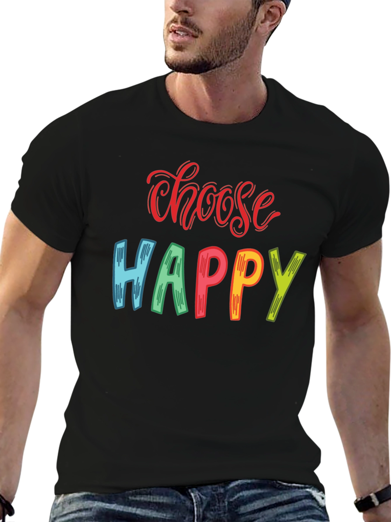 Choose Happy Graphic Print T-Shirt