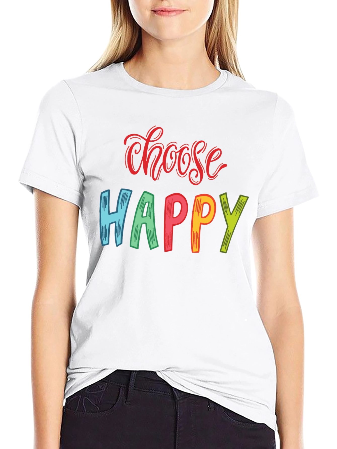 Choose Happy Graphic Print T-Shirt