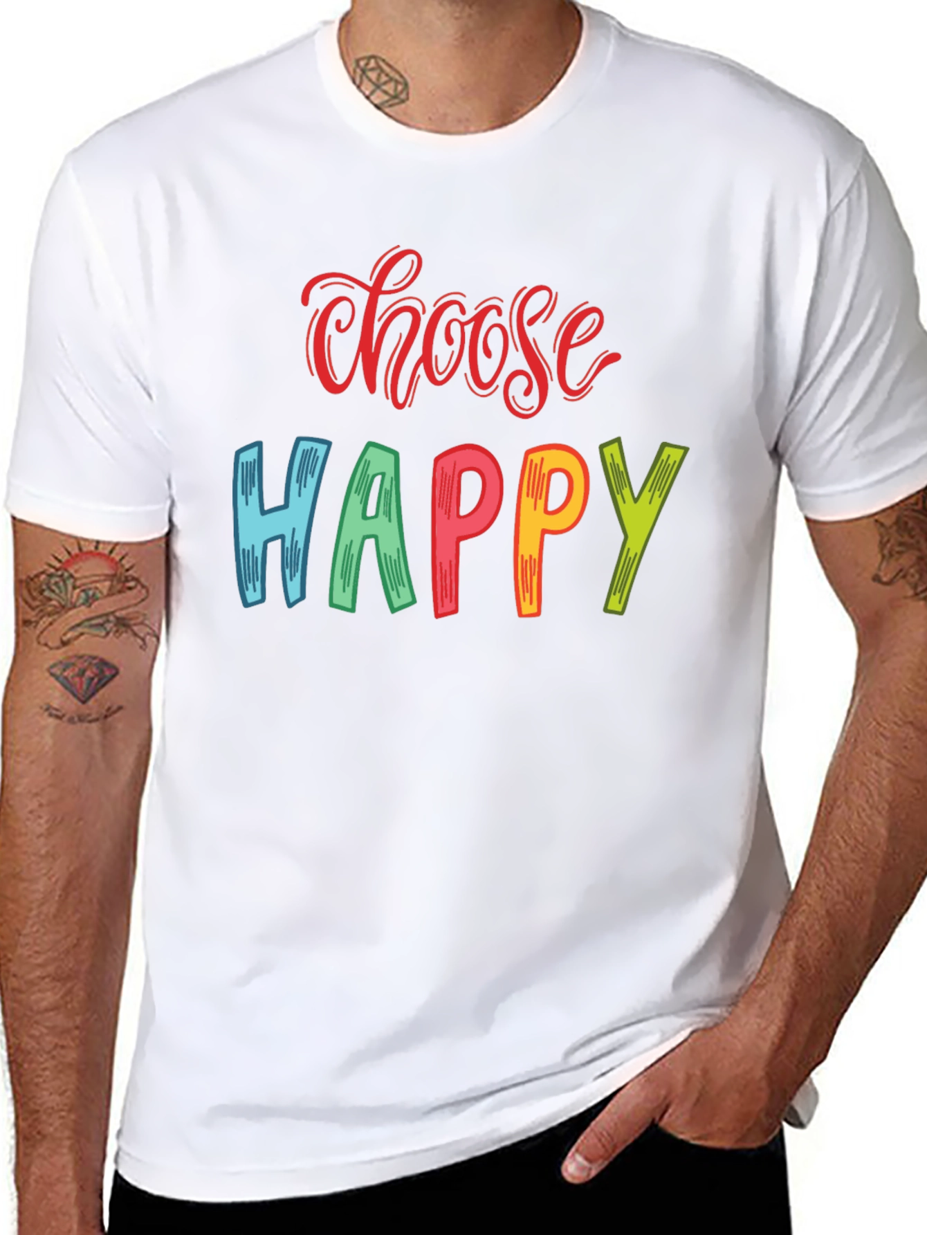 Choose Happy Graphic Print T-Shirt