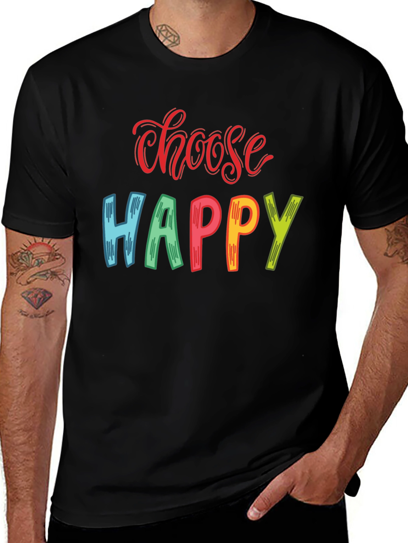Choose Happy Graphic Print T-Shirt