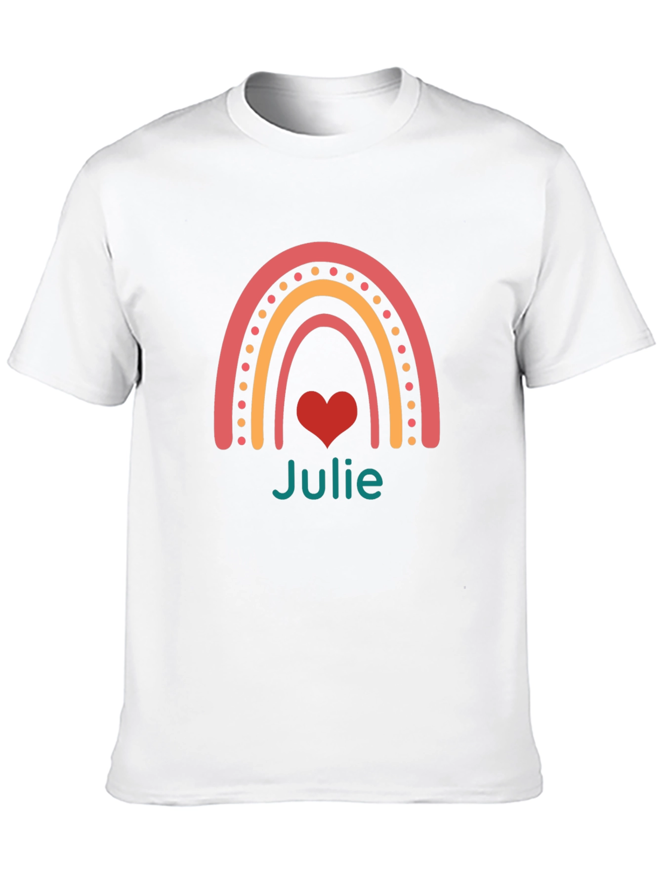 Julie Rainbow Heart Tee - Personalized Gift