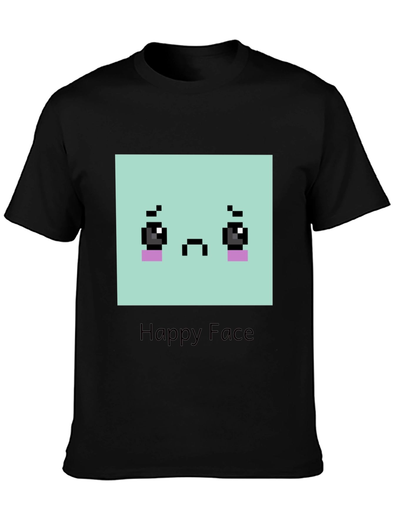 Sad Pixel Art Face T-Shirt - Unisex Graphic Tee