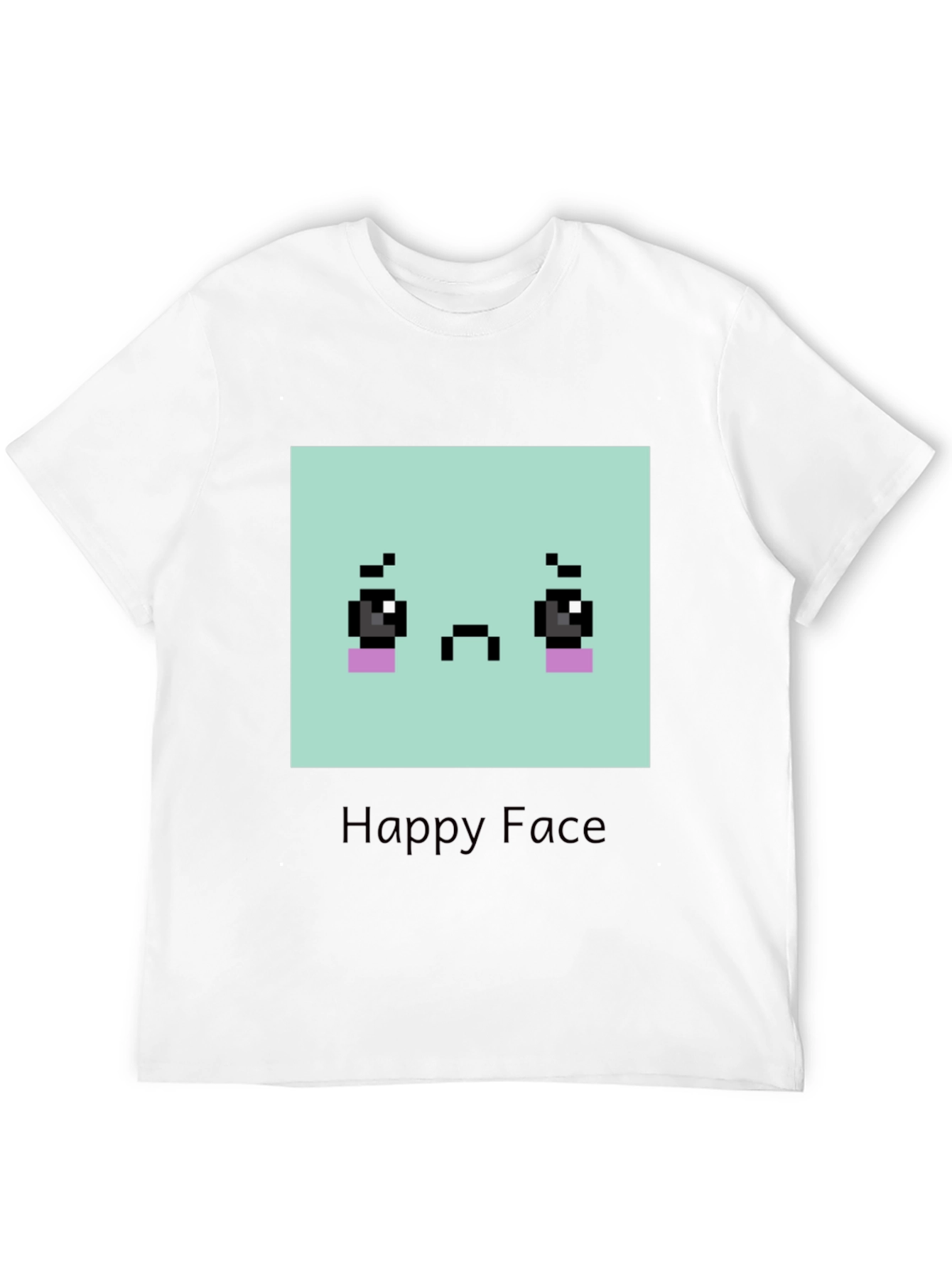 Sad Pixel Art Face T-Shirt - Unisex Graphic Tee
