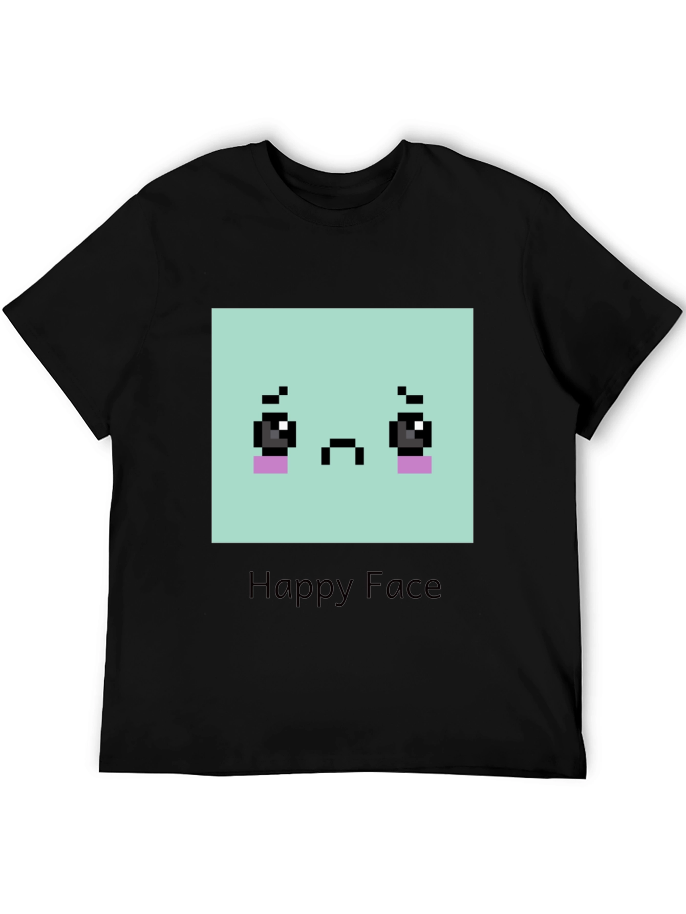 Sad Pixel Art Face T-Shirt - Unisex Graphic Tee