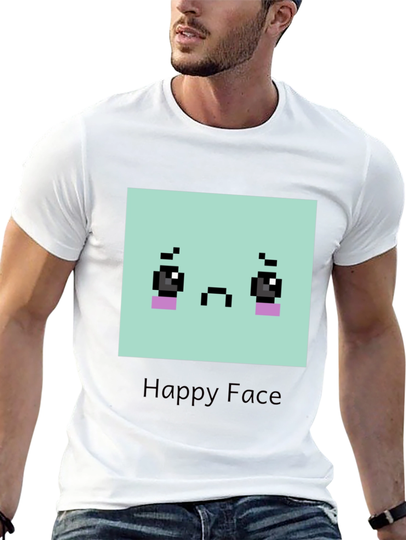 Sad Pixel Art Face T-Shirt - Unisex Graphic Tee