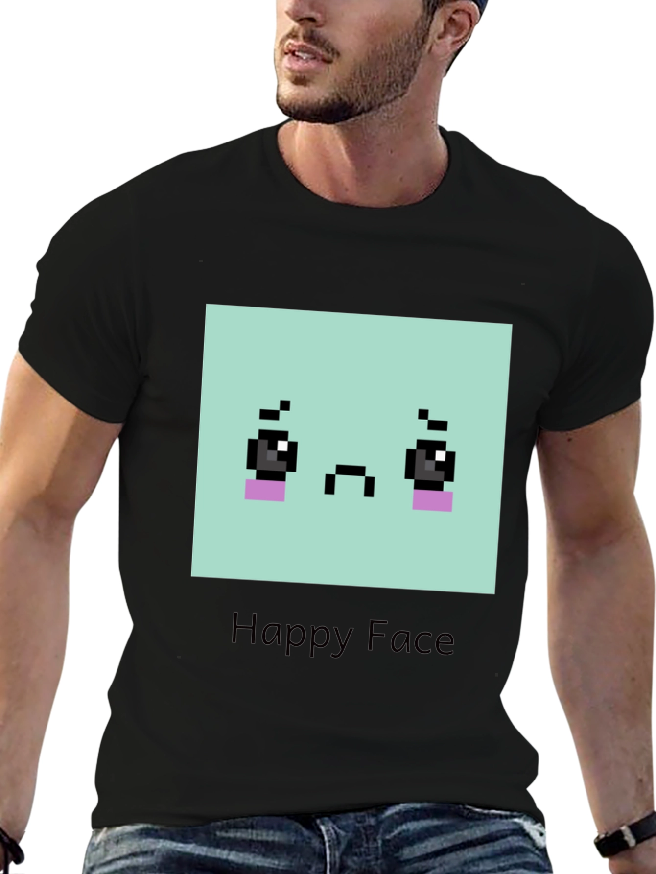 Sad Pixel Art Face T-Shirt - Unisex Graphic Tee