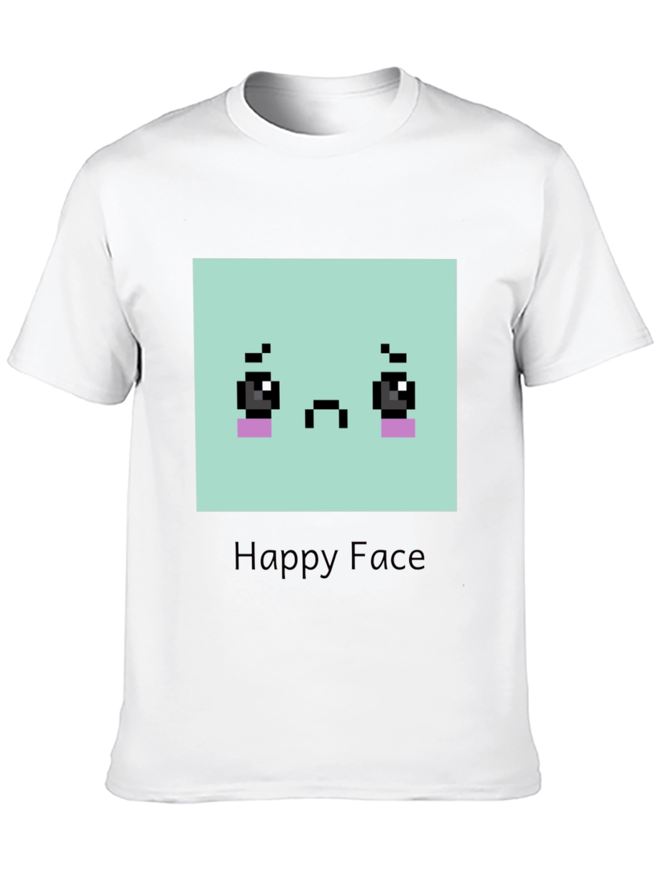 Sad Pixel Art Face T-Shirt - Unisex Graphic Tee