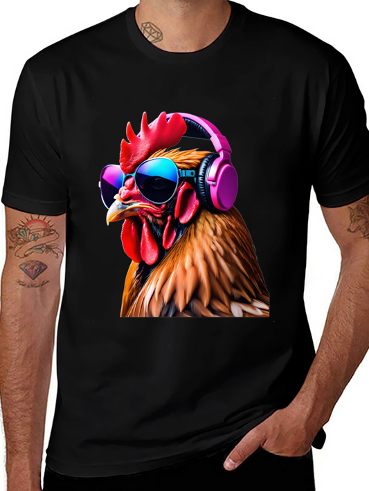 Cool Chicken T-Shirt with Headphones and Sunglasses