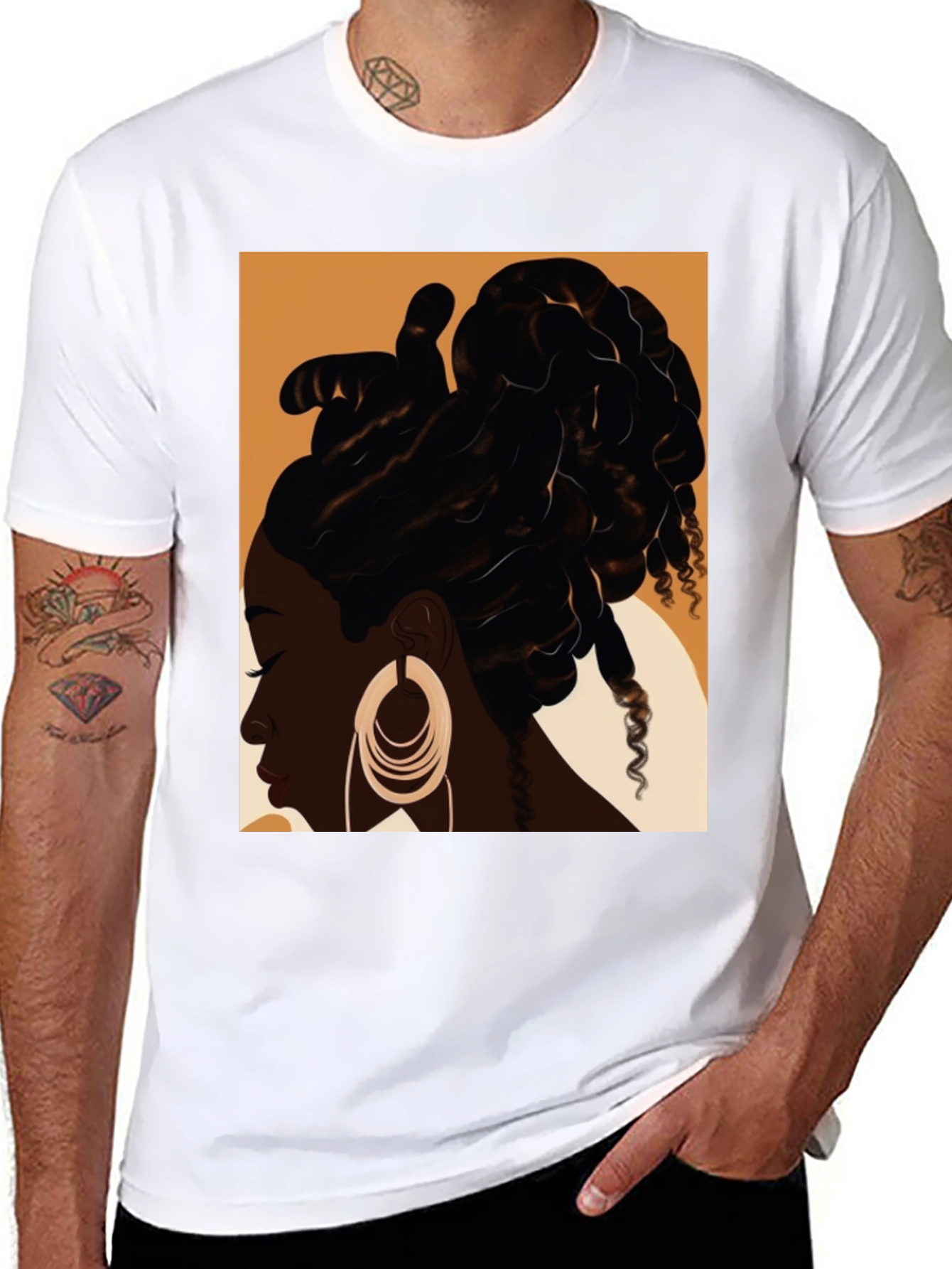 Black Woman Locs Graphic Tee - Stylish Streetwear