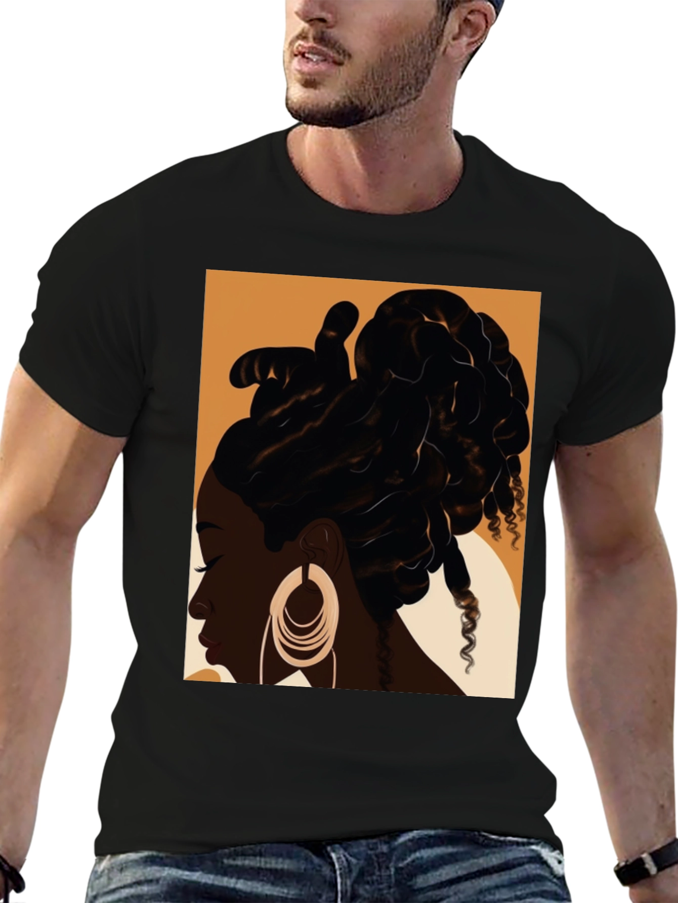 Black Woman Locs Graphic Tee - Stylish Streetwear