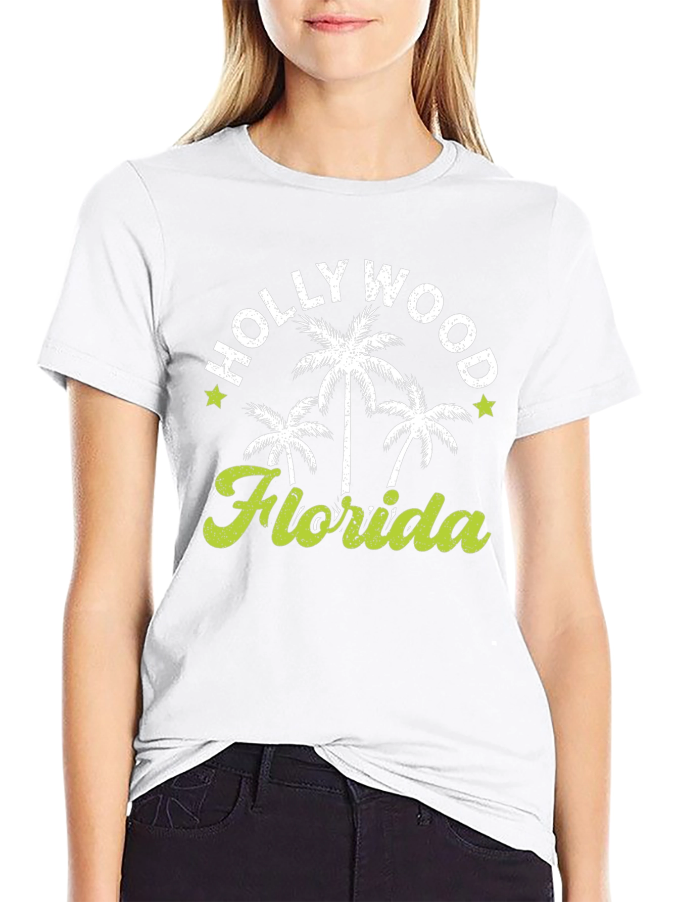 Hollywood Florida Palm Tree Graphic T-Shirt