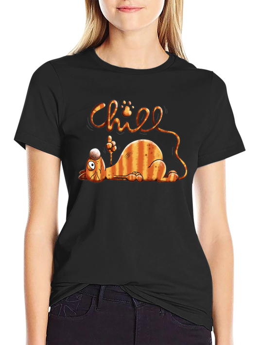 Chill Cat Graphic T-Shirt - Relaxed Fit