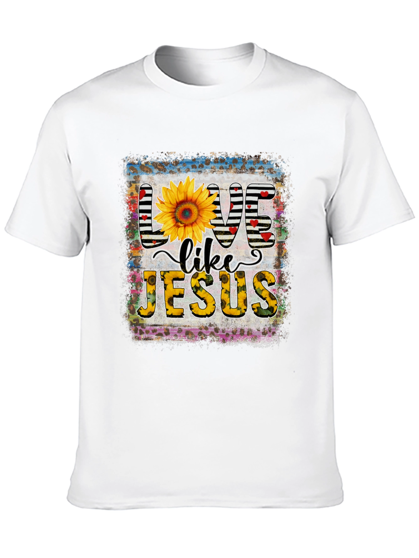 Live Like Jesus Graphic Tee Sunflower Print