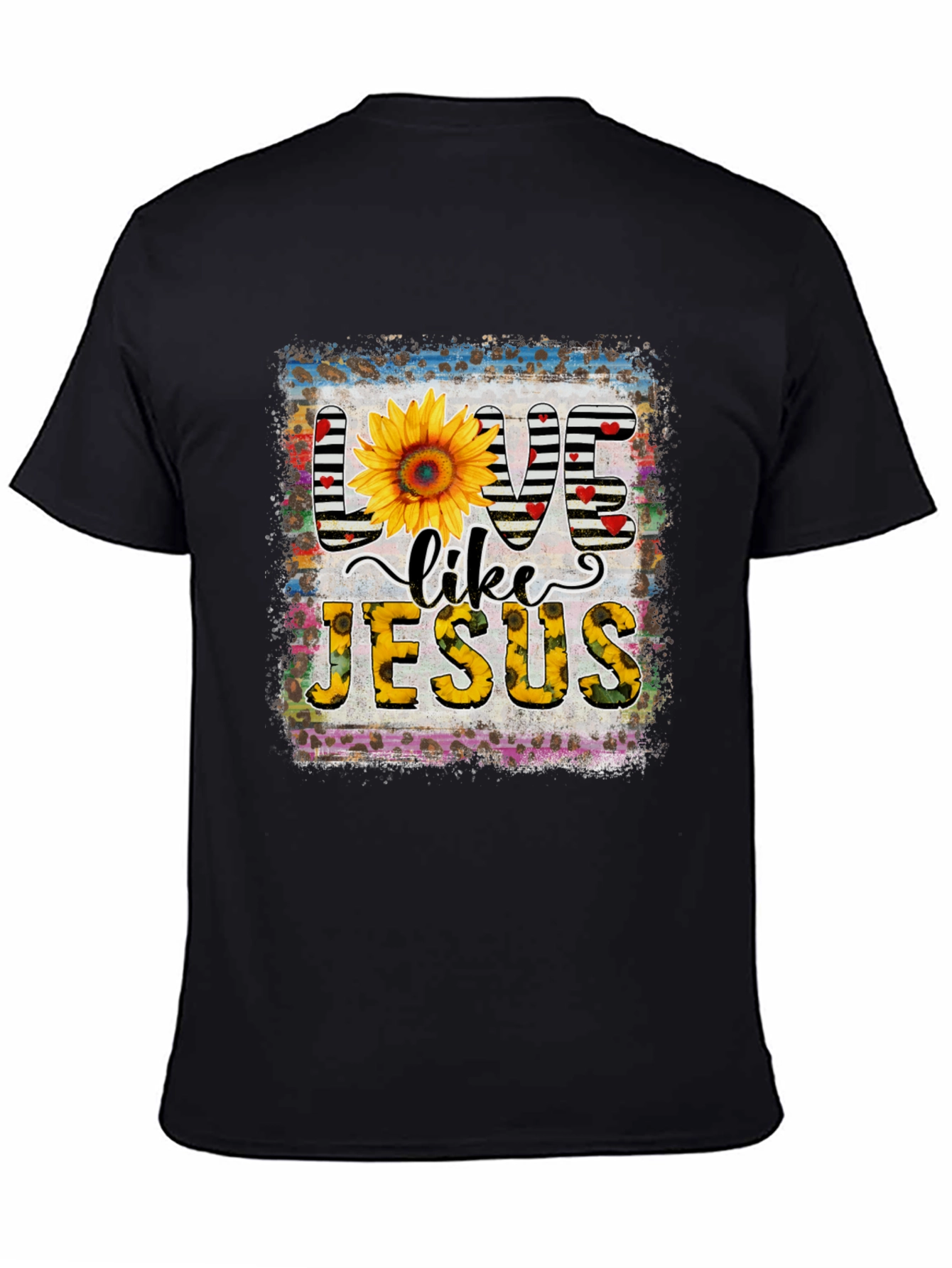 Live Like Jesus Graphic Tee Sunflower Print