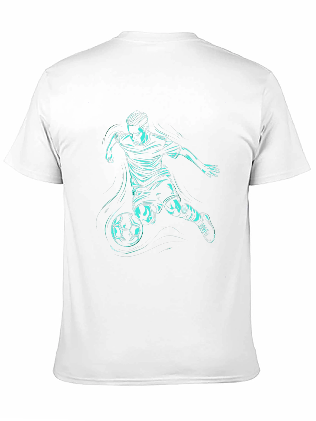 Soccer Player Graphic Tee - Black Cotton Blend T-Shirt