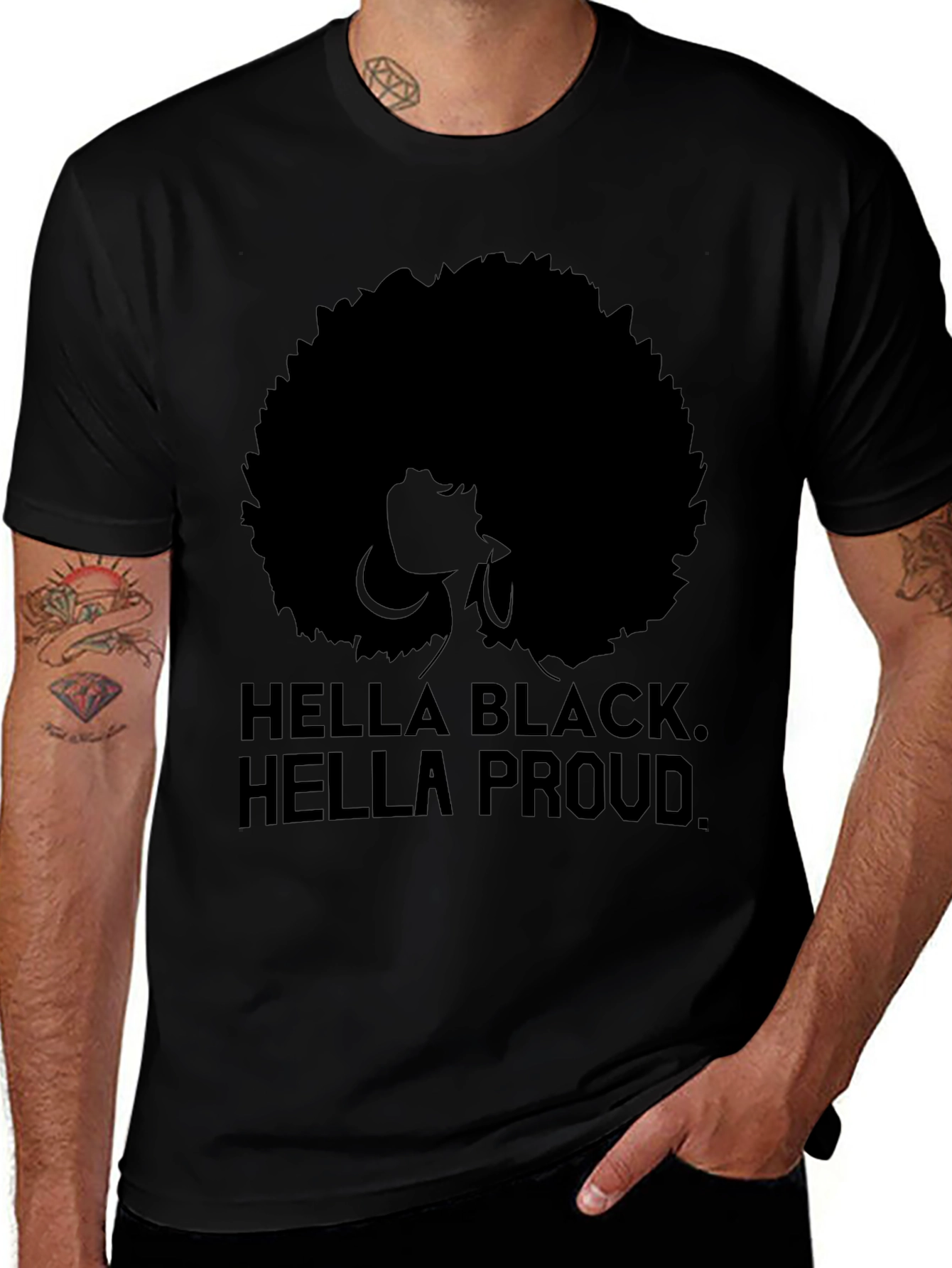 Hella Black Hella Proud Afro Graphic Tee