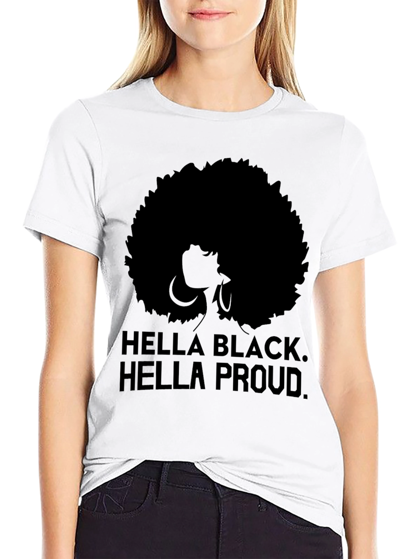 Hella Black Hella Proud Afro Graphic Tee