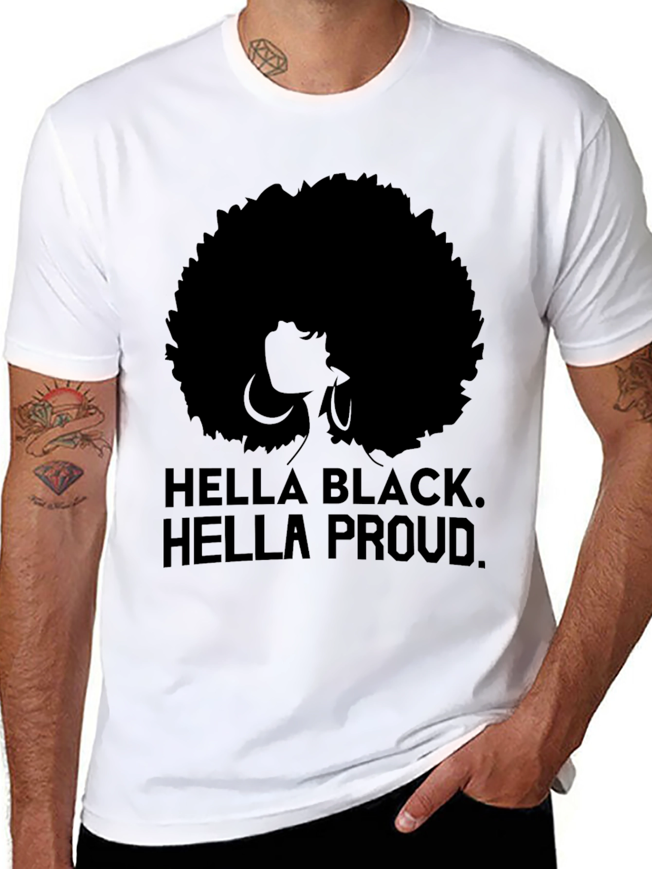 Hella Black Hella Proud Afro Graphic Tee