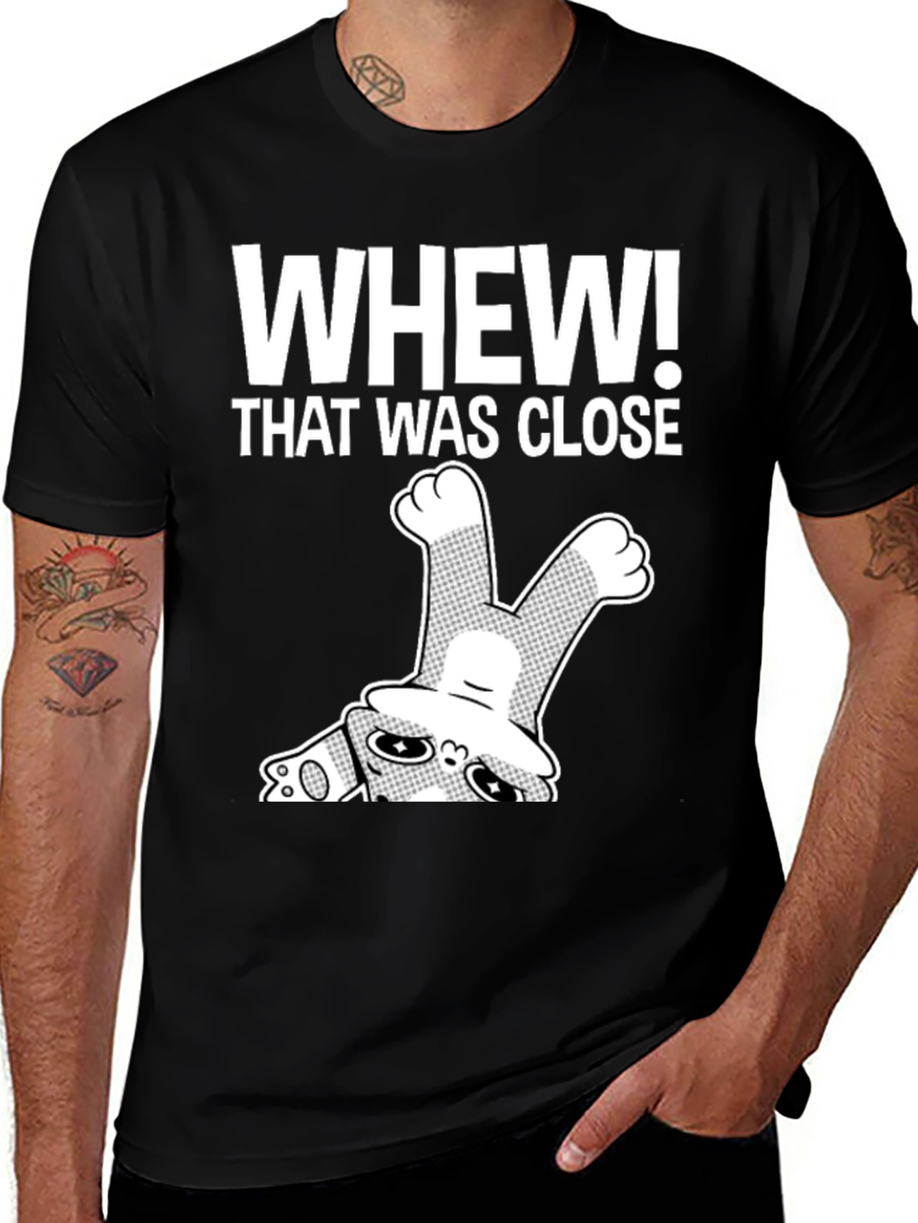 Whew! That Was Close T-Shirt Funny Graphic Tee