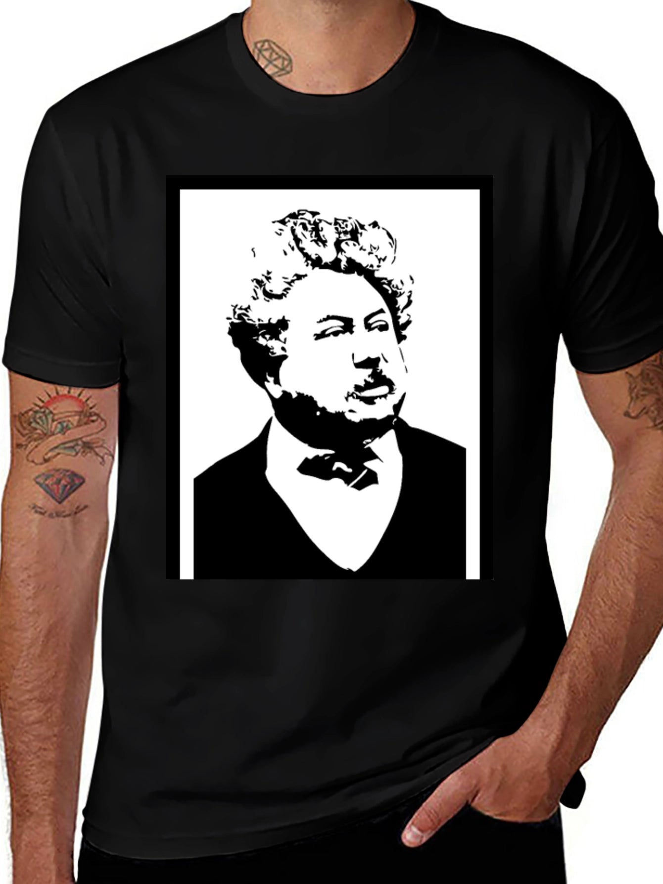 Dumas Portrait T-Shirt - Classic Black Tee