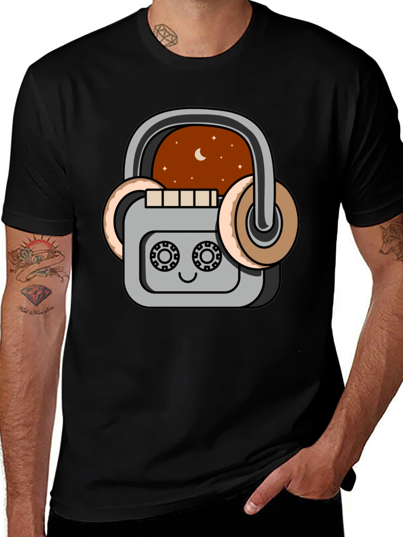 Retro Cassette Player Graphic T-Shirt - Music Lover Tee