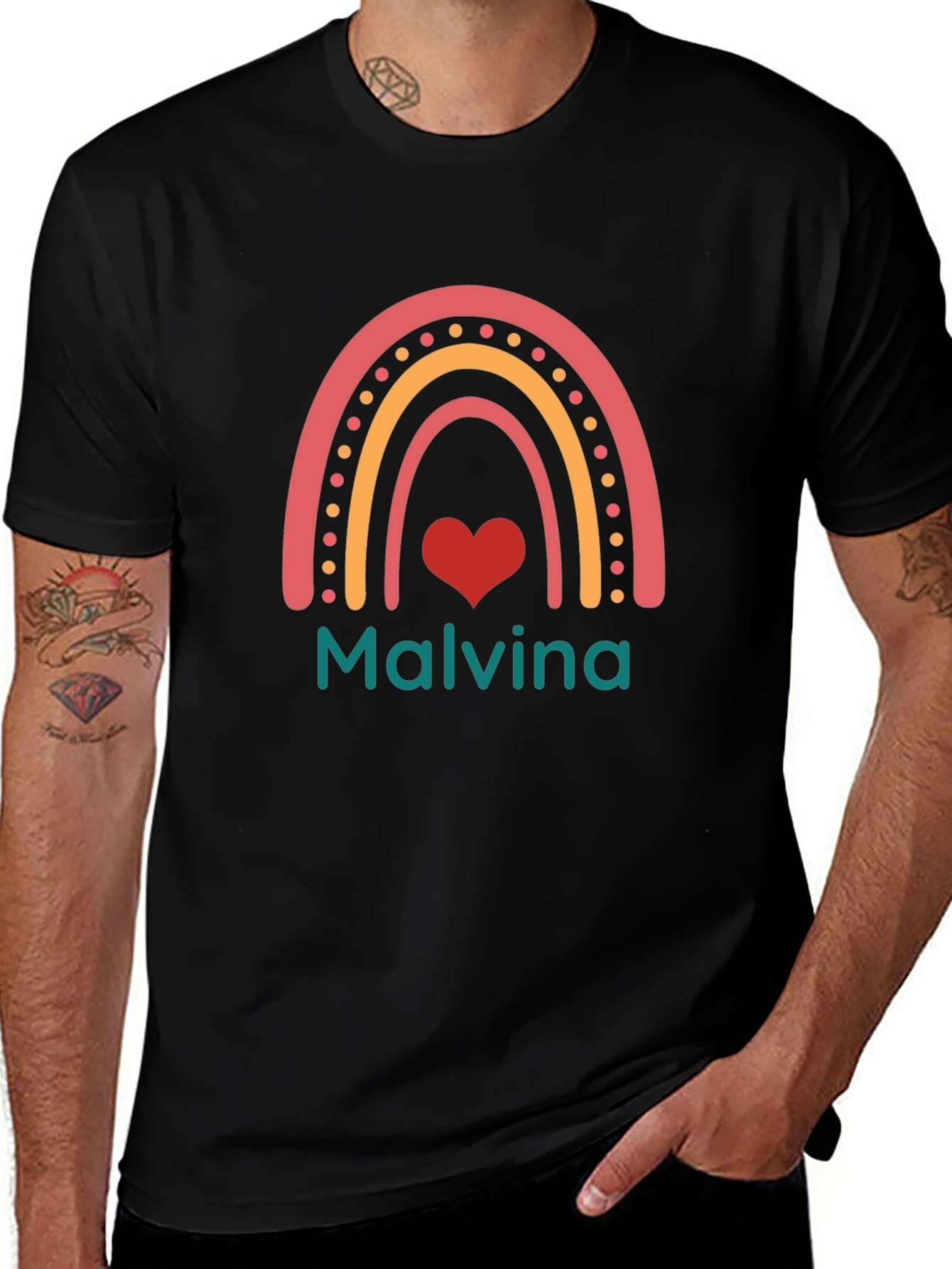 Malvina Rainbow Heart Graphic T-Shirt