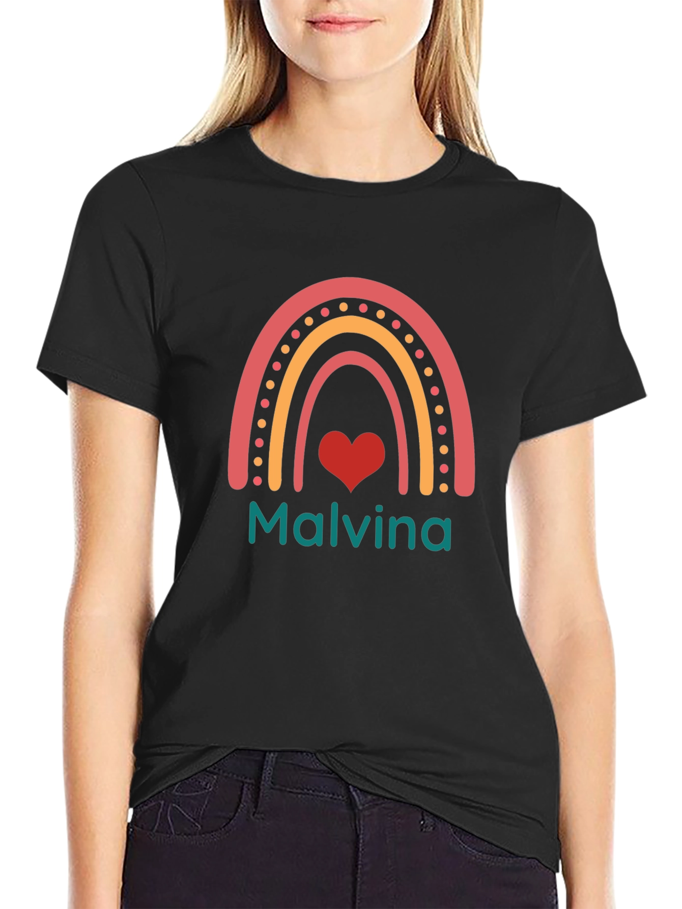 Malvina Rainbow Heart Graphic T-Shirt