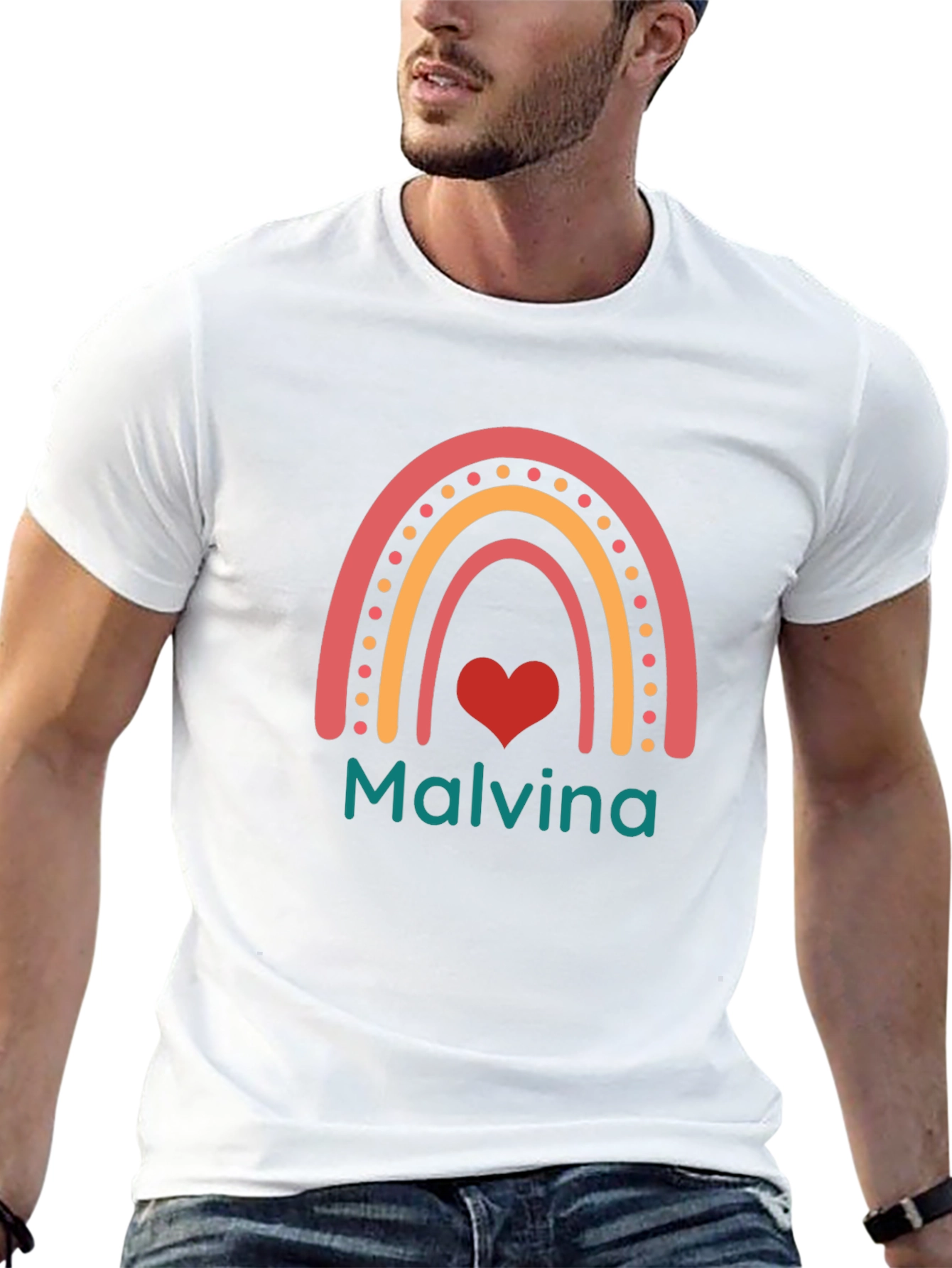 Malvina Rainbow Heart Graphic T-Shirt