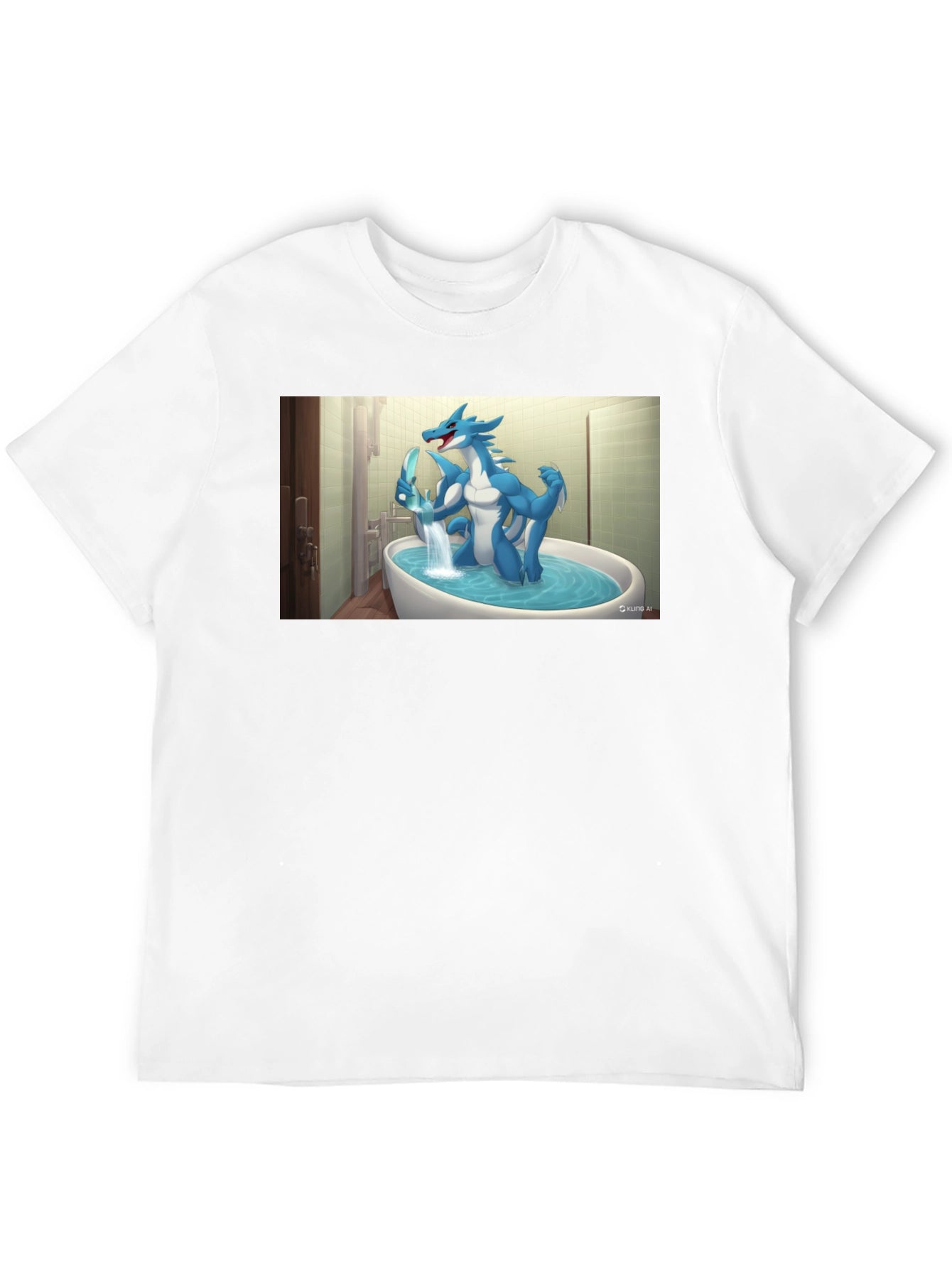 Cartoon Dragon Graphic Tee - Black Cotton T-Shirt