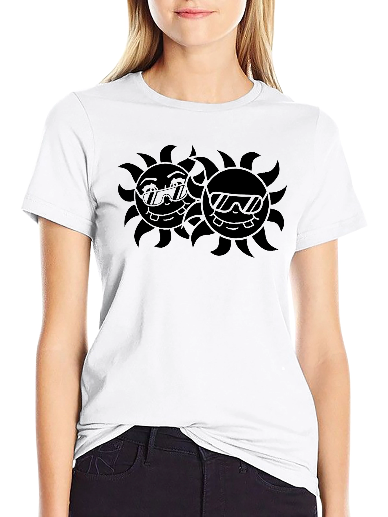 Cool Sun Graphic Tee - Black Cotton Blend