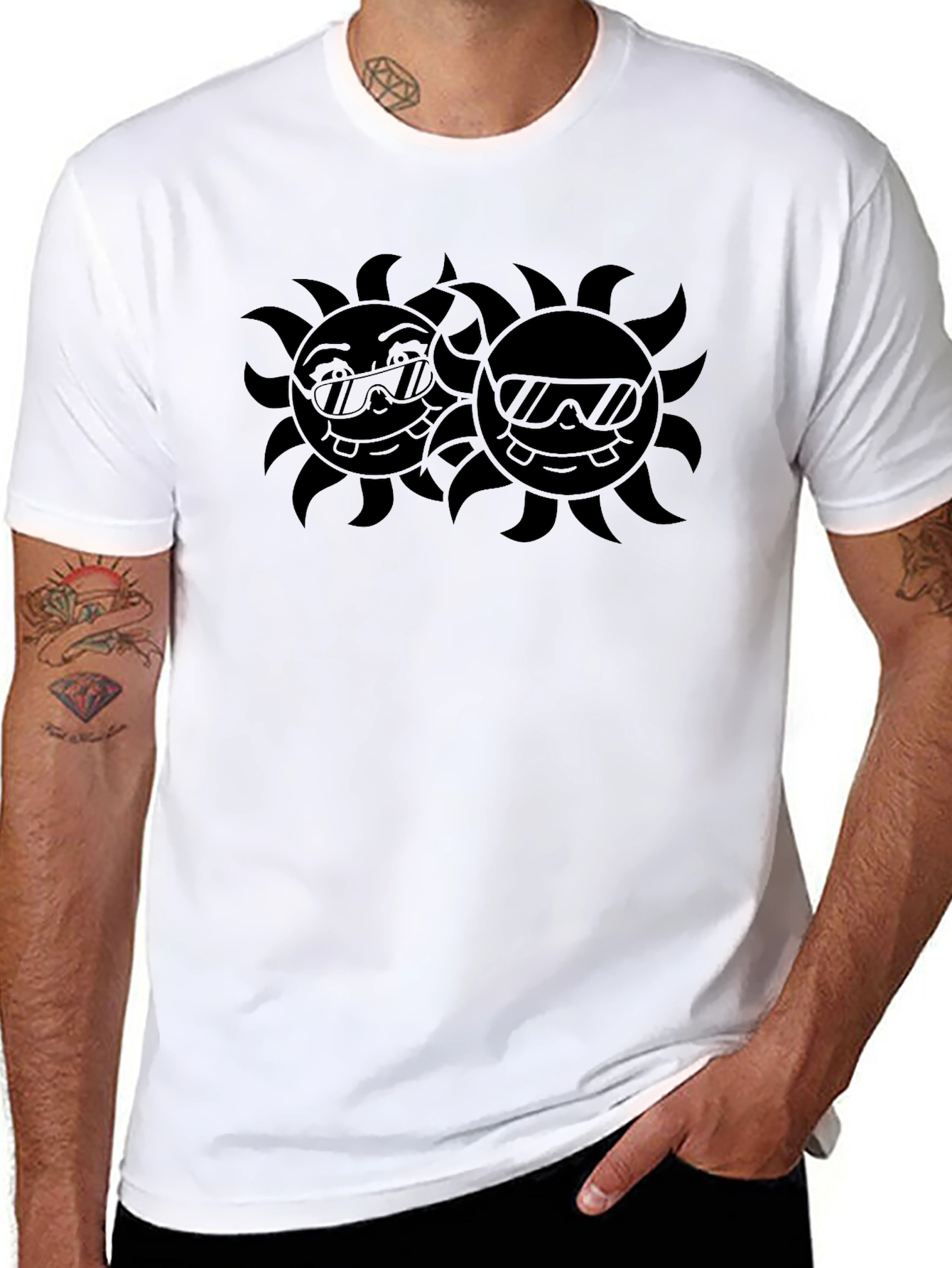 Cool Sun Graphic Tee - Black Cotton Blend