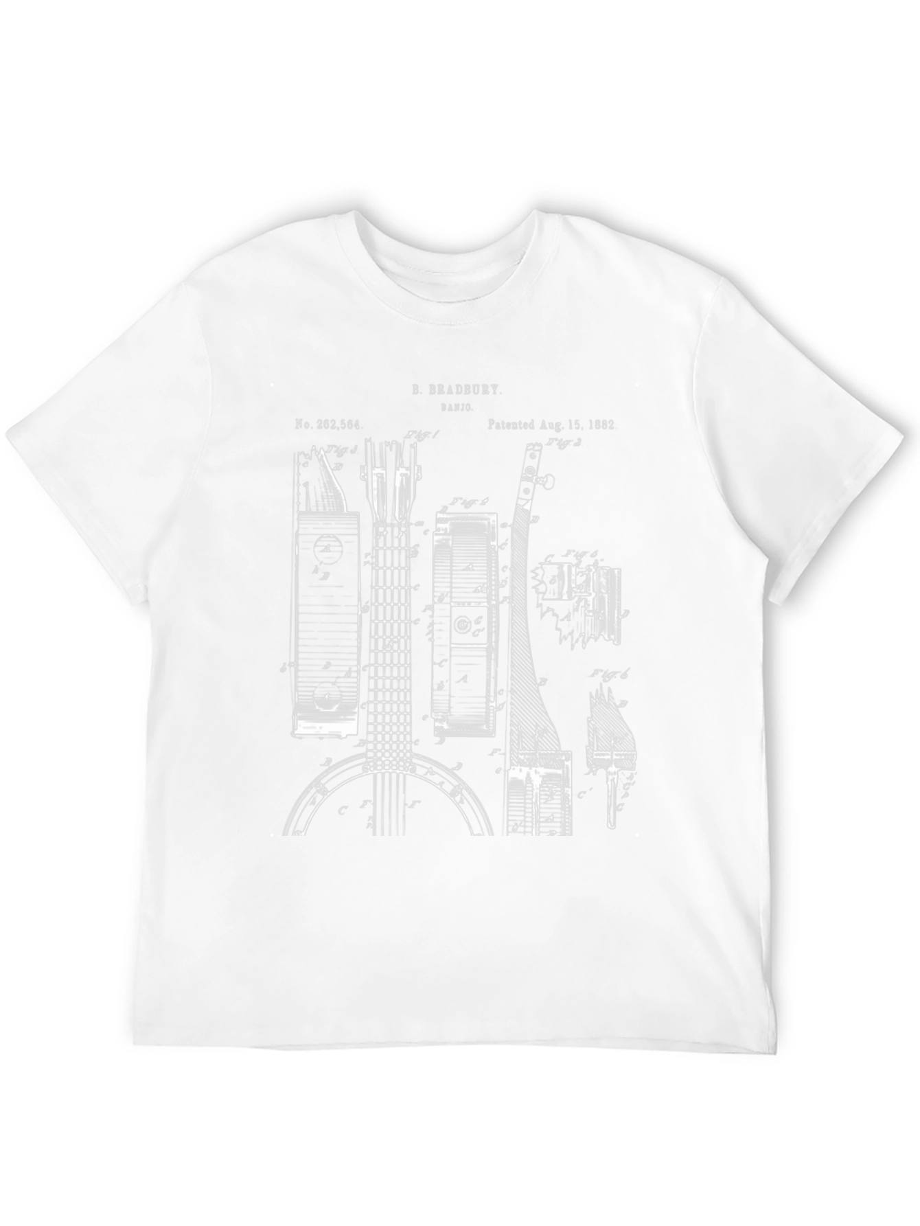 Banjo Blueprint Graphic Tee - Musicians Novelty T-Shirt