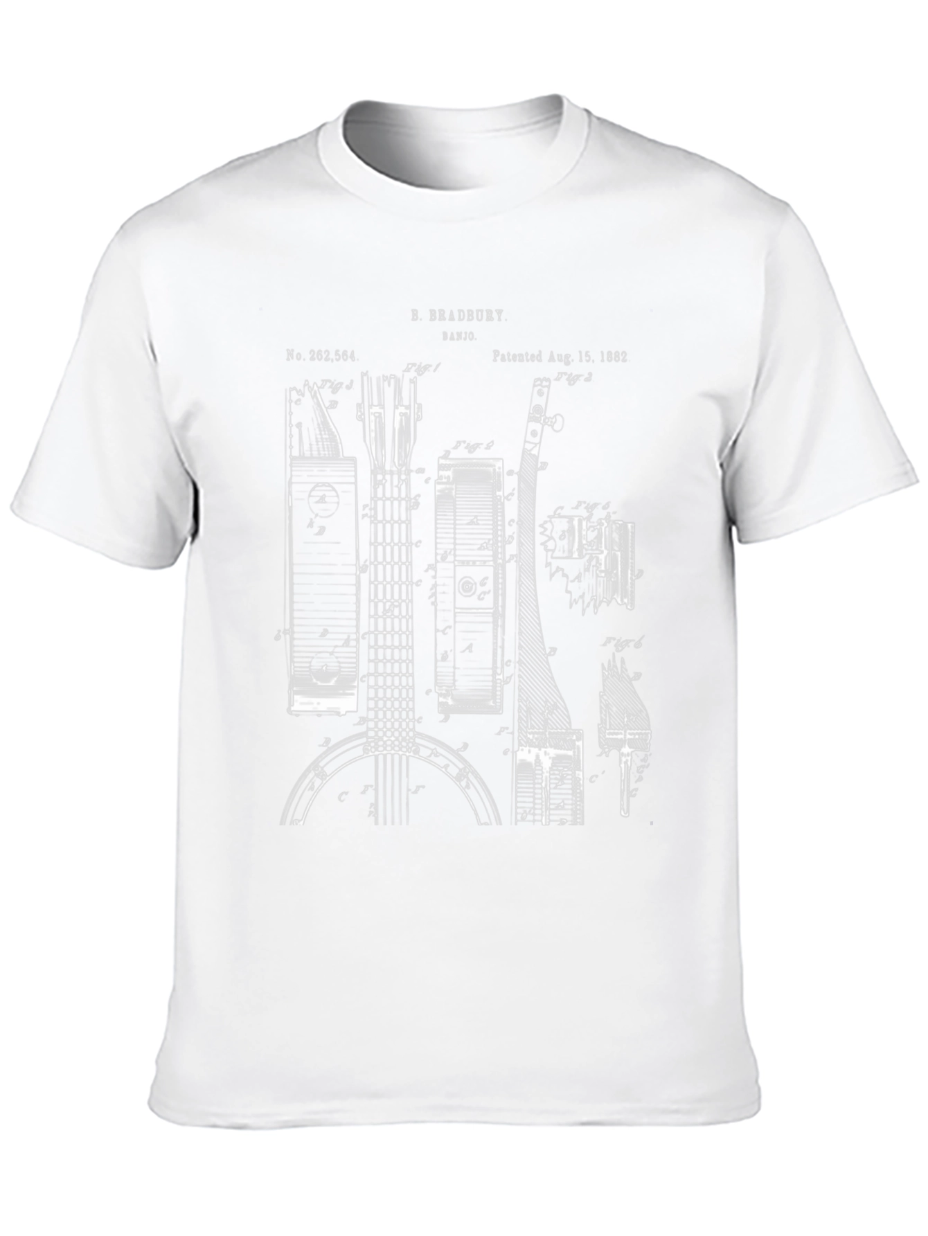 Banjo Blueprint Graphic Tee - Musicians Novelty T-Shirt