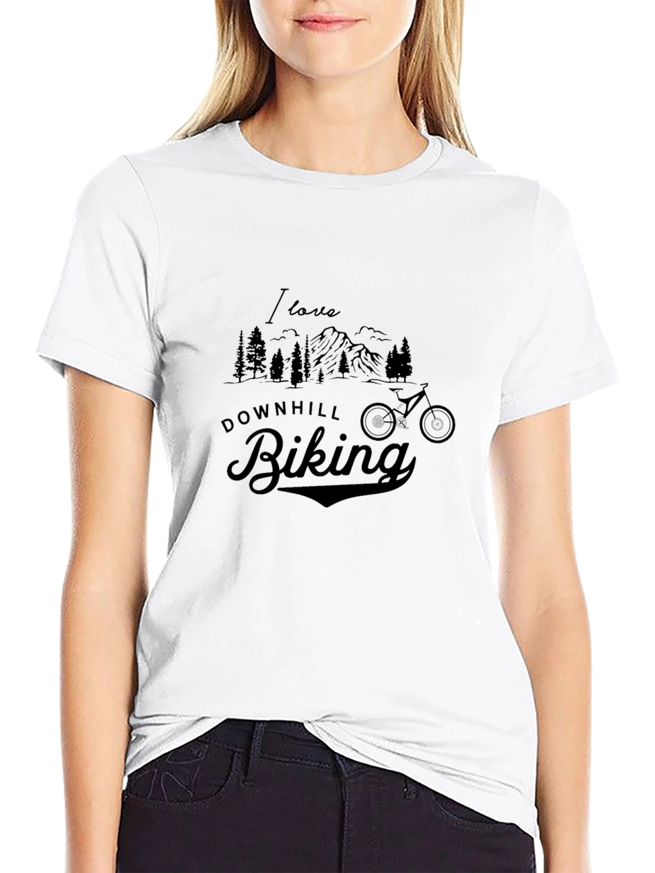 Downhill Biking Graphic Tee - Black