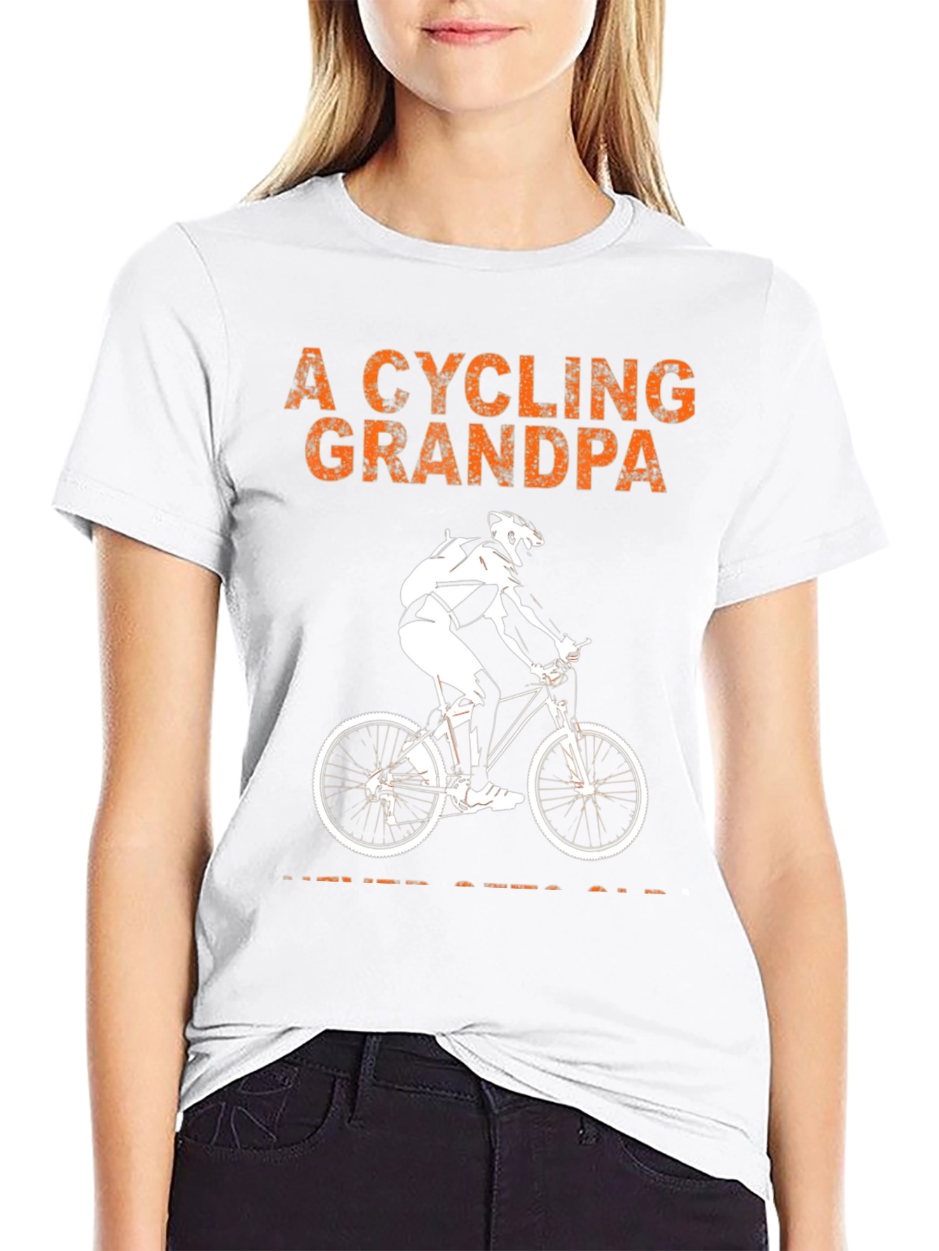 Cycling Grandpa Graphic T-Shirt - Never Gets Old Ride!