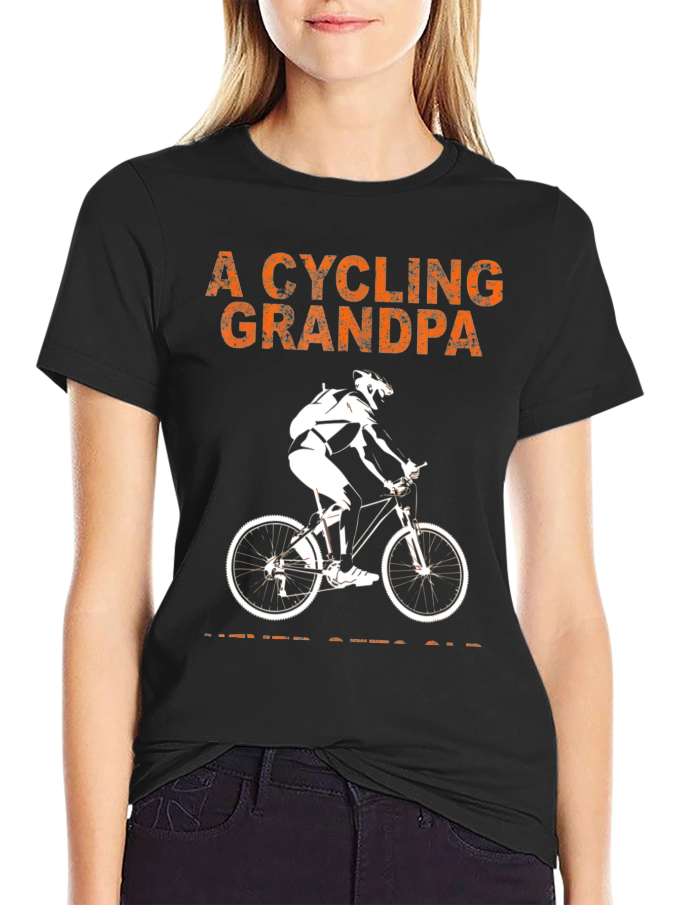 Cycling Grandpa Graphic T-Shirt - Never Gets Old Ride!