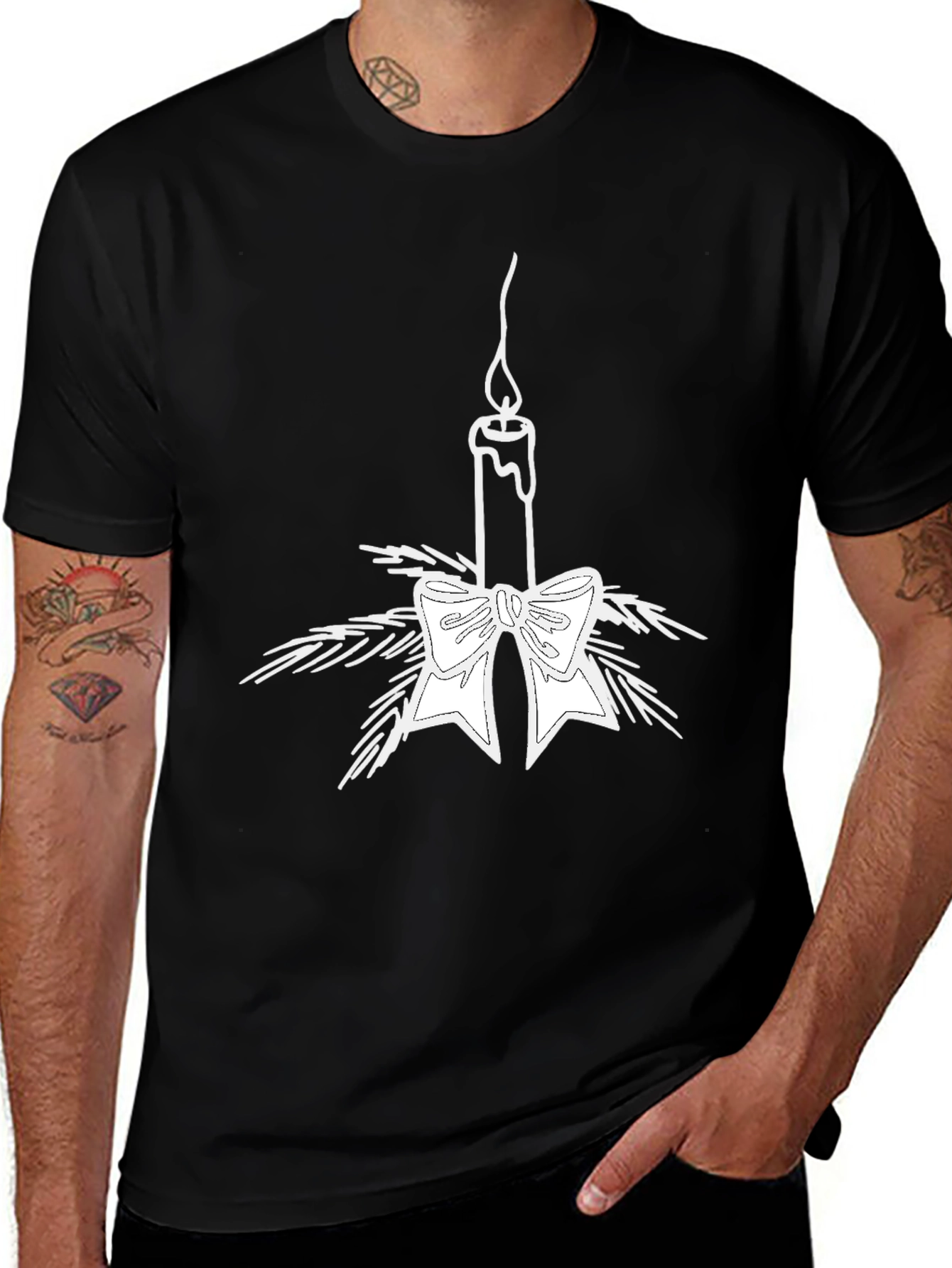 Holiday Candle T-Shirt - Festive Graphic Tee