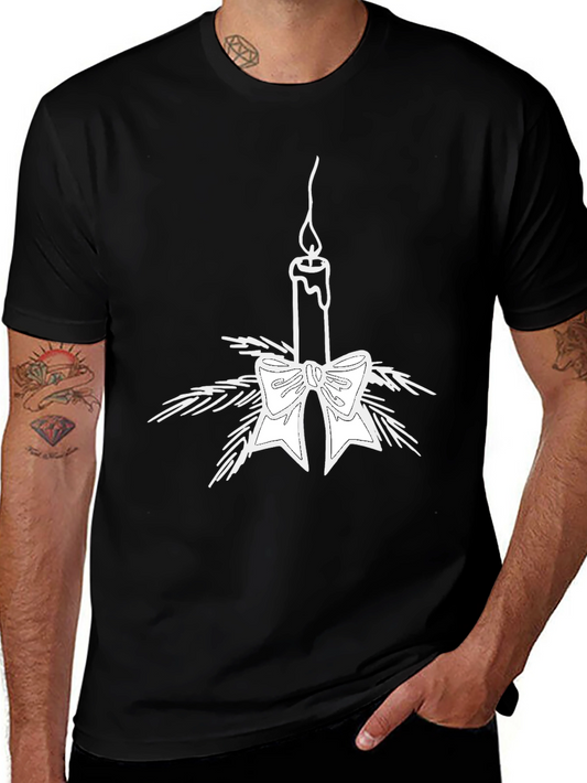 Holiday Candle T-Shirt - Festive Graphic Tee