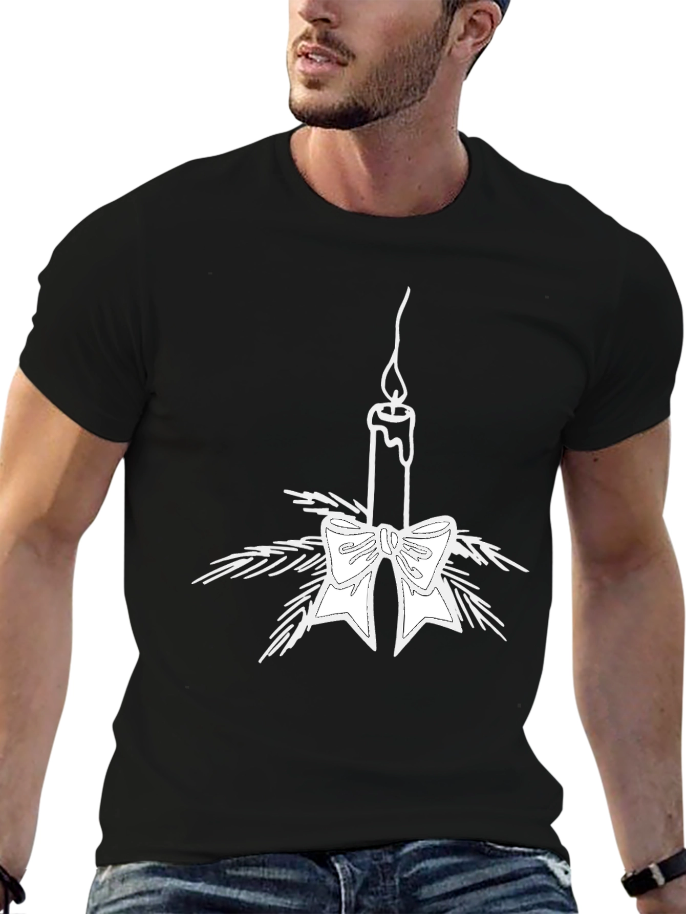 Holiday Candle T-Shirt - Festive Graphic Tee