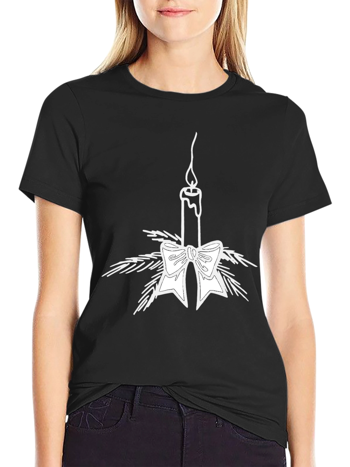 Holiday Candle T-Shirt - Festive Graphic Tee